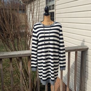 Joe Fresh Black & White Striped Sweater/Tunic/Dress